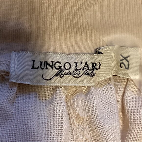 Lungo L'arno Women's Wide Leg Linen Capri Pants Linen Made in Italy Size 2X - Picture 7 of 8